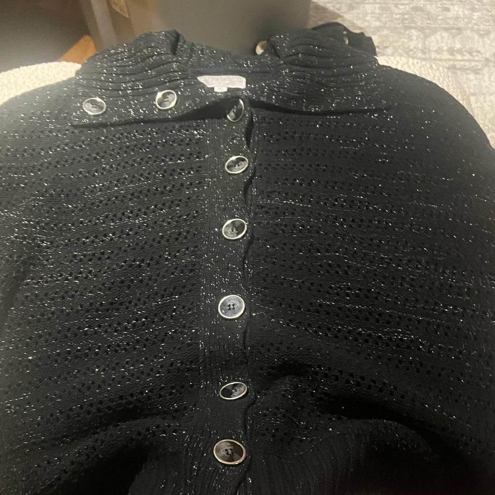 Avenue Black Knit Cardigan Size 26/28